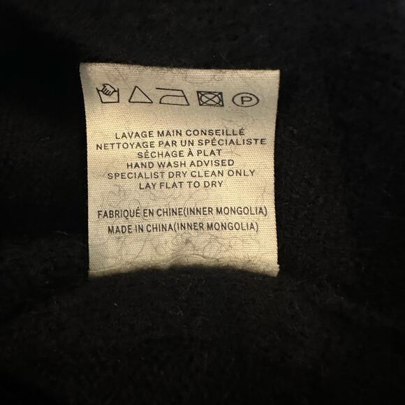 LouLou Studio Black Wool Yak Blend Crewneck Oversized Boxy Wide Sleeve Sweater S - Picture 6 of 7